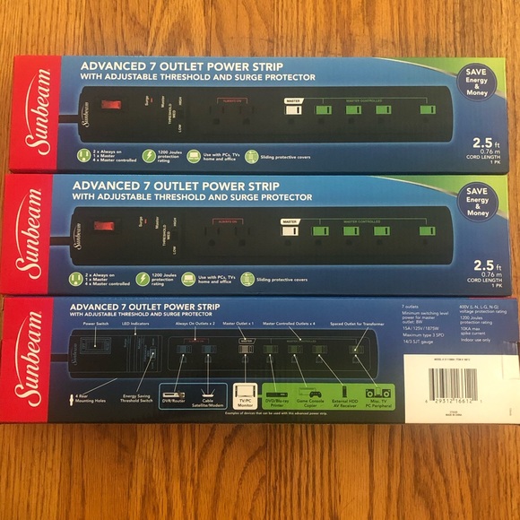 3 Power-Strips Sunbeam NIB - Picture 4 of 5